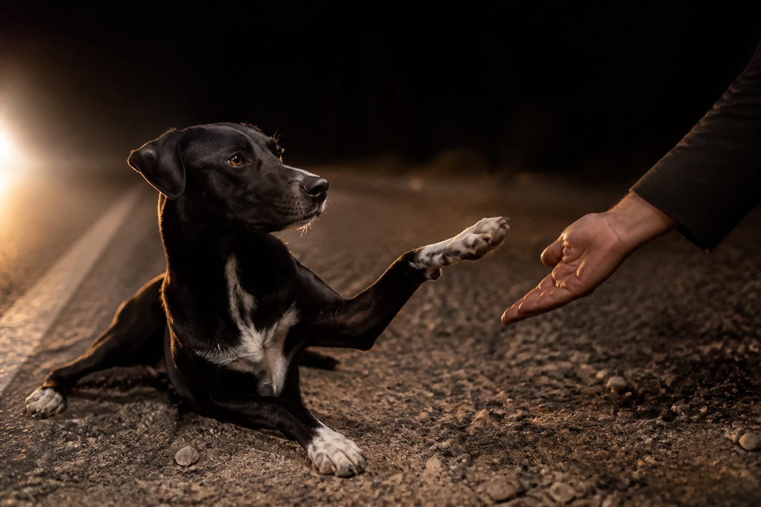 A Dog By The Highway Kept Lifting One Paw — At The Vet They Found Out Why